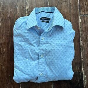 New WOT Bugatchi Men's designer dress shirt in blue